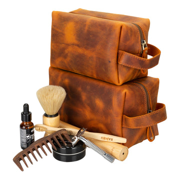 Trousse de toilette Eve en cuir, taille XL