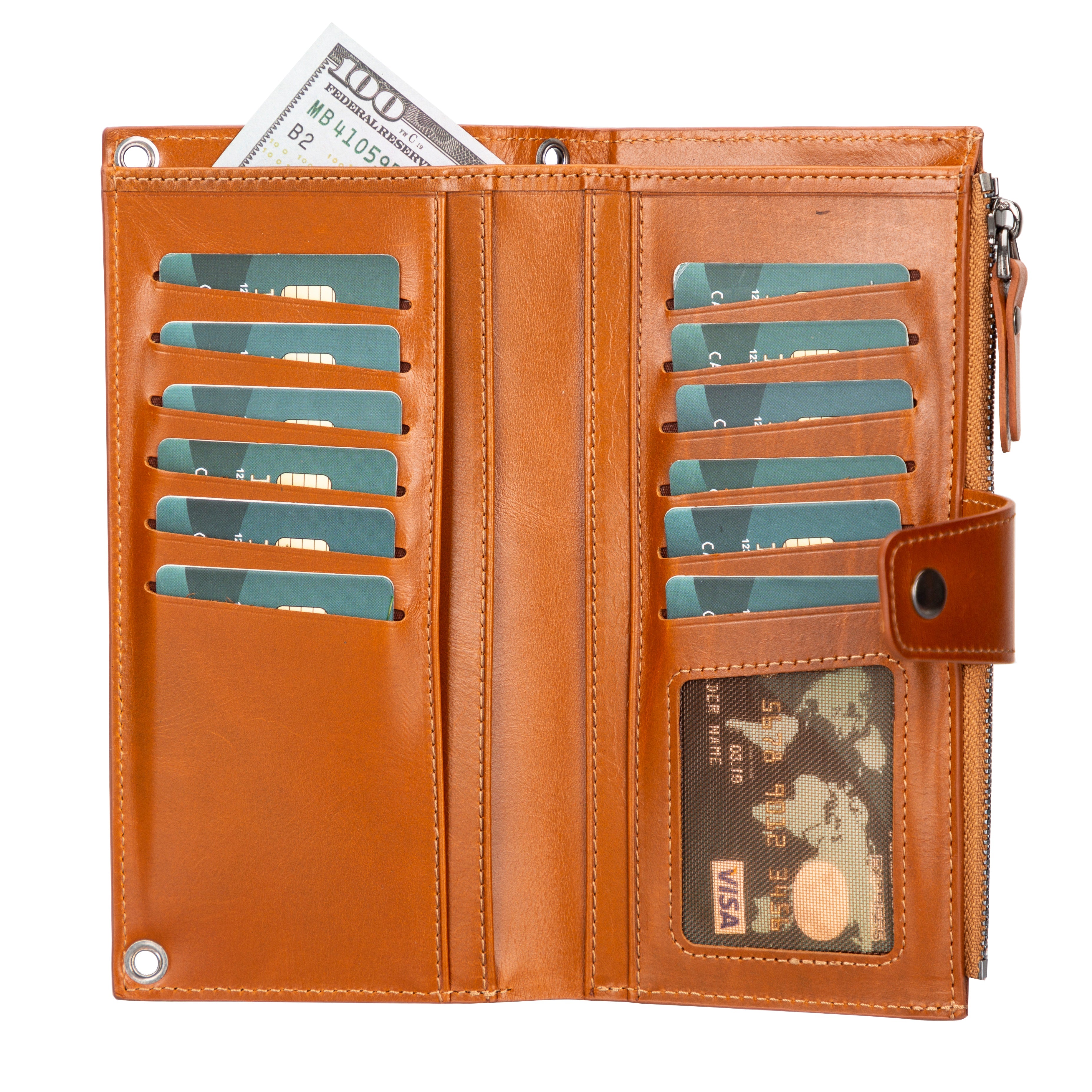 Portefeuille bandoulière en cuir Lozan 
