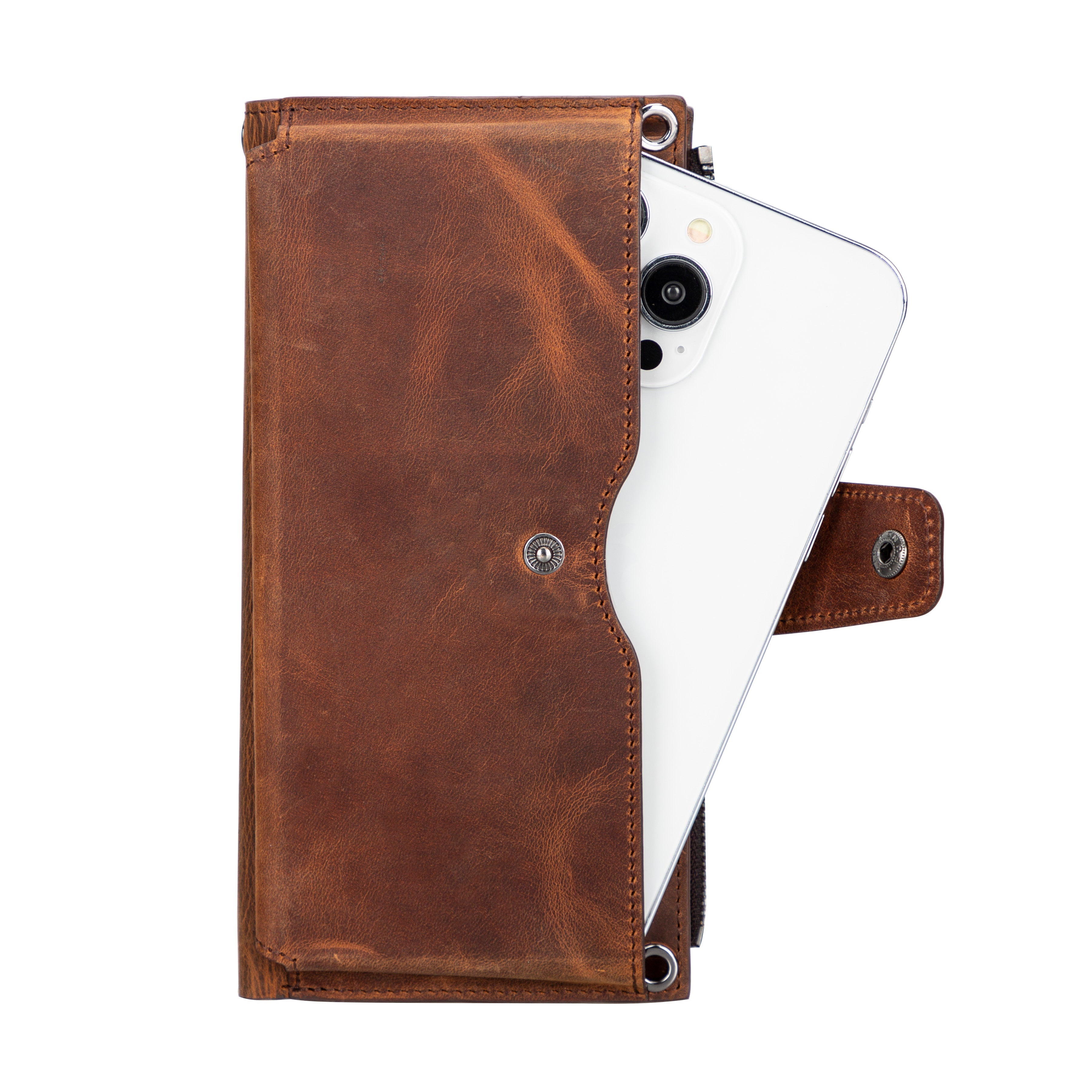 Portefeuille bandoulière en cuir Lozan 