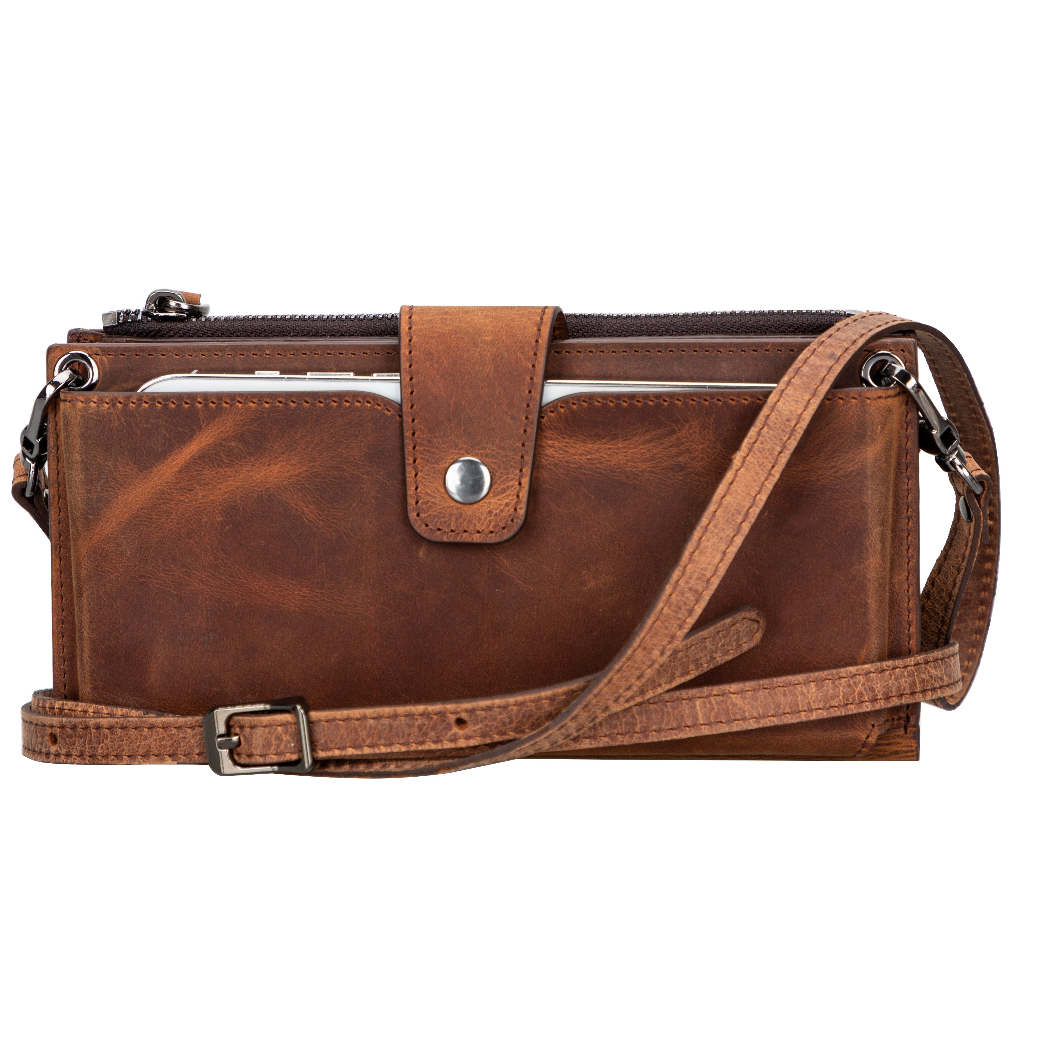 Portefeuille bandoulière en cuir Lozan 