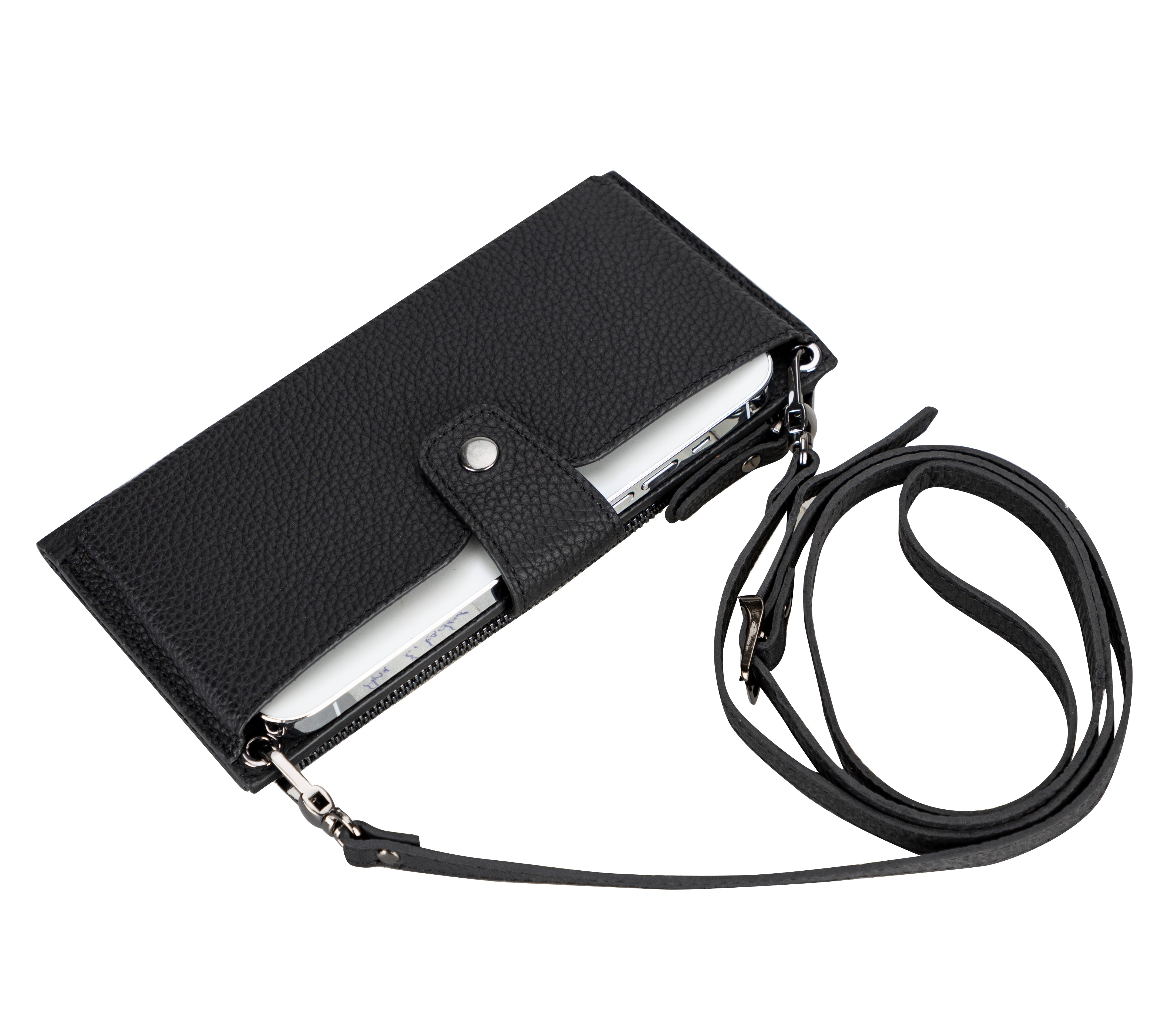 Portefeuille bandoulière en cuir Lozan 