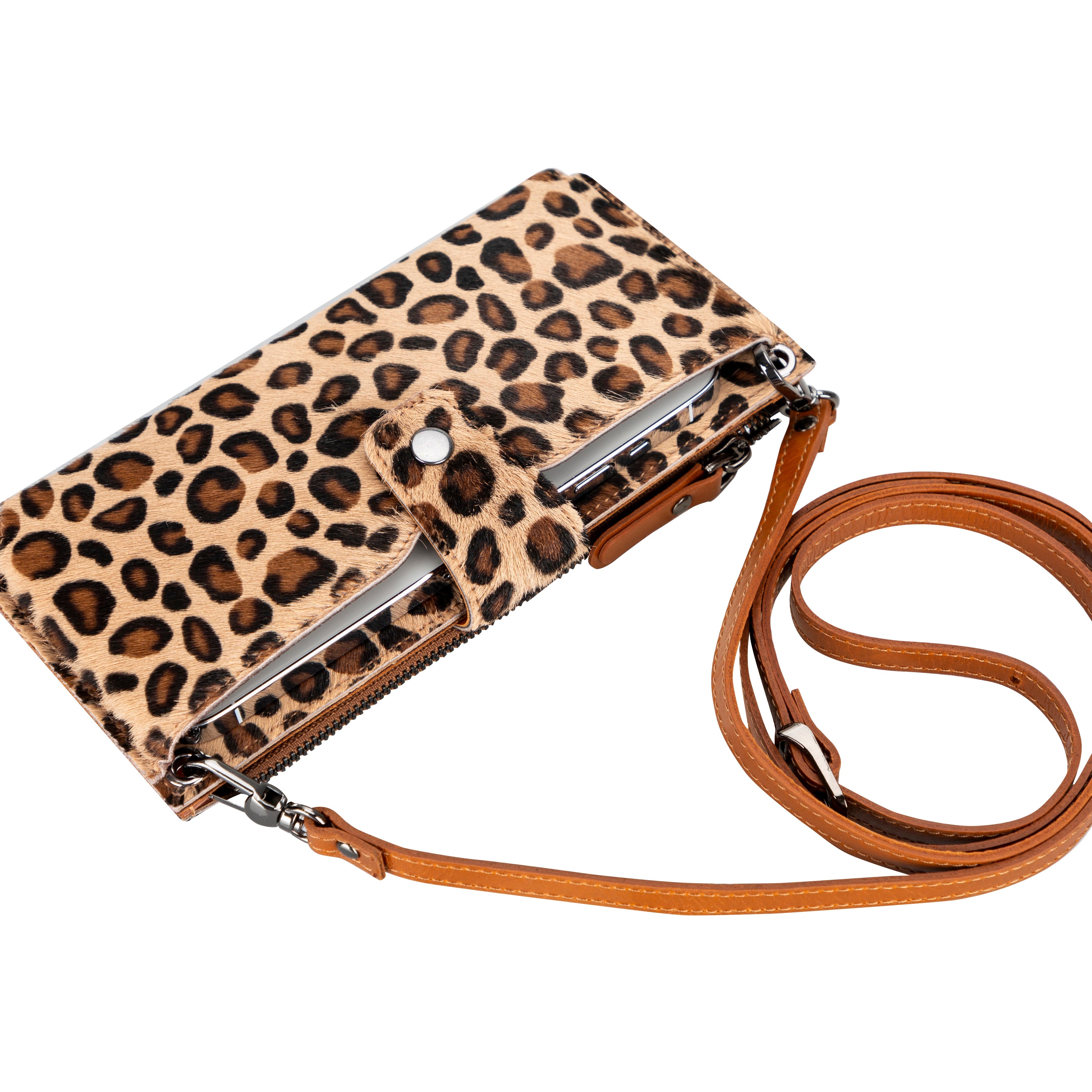 Portefeuille bandoulière en cuir Lozan 