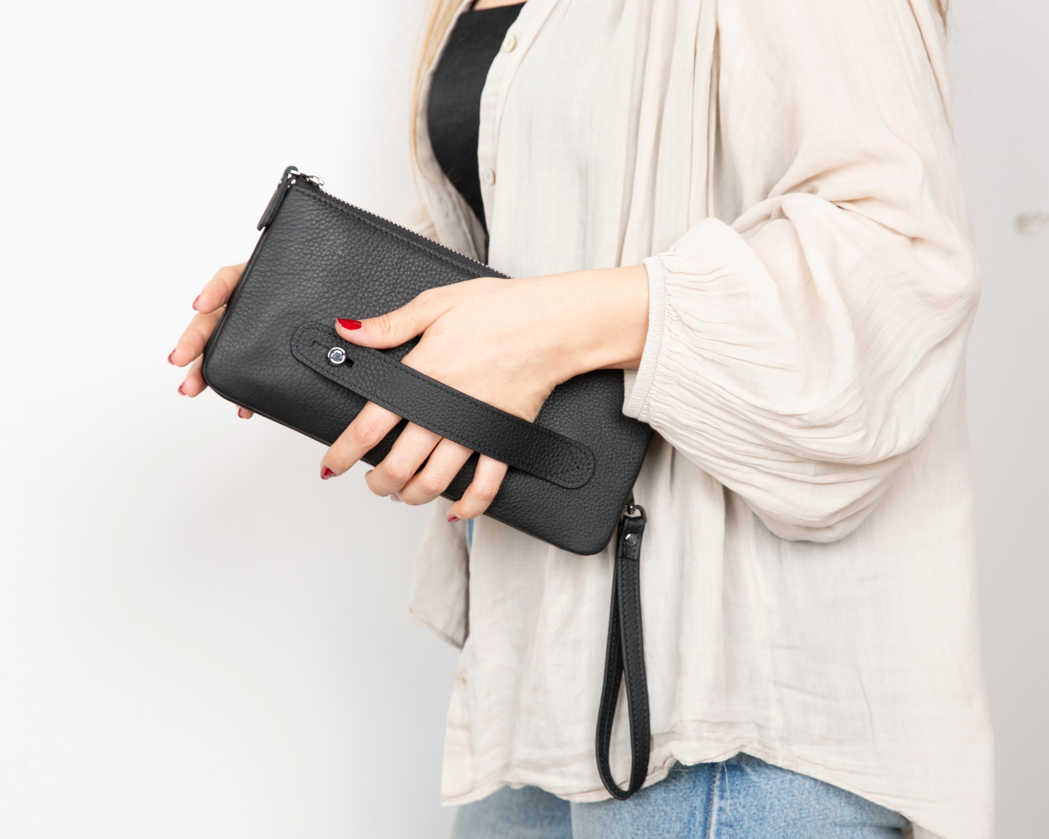 Majeste Leather Clutch Bag