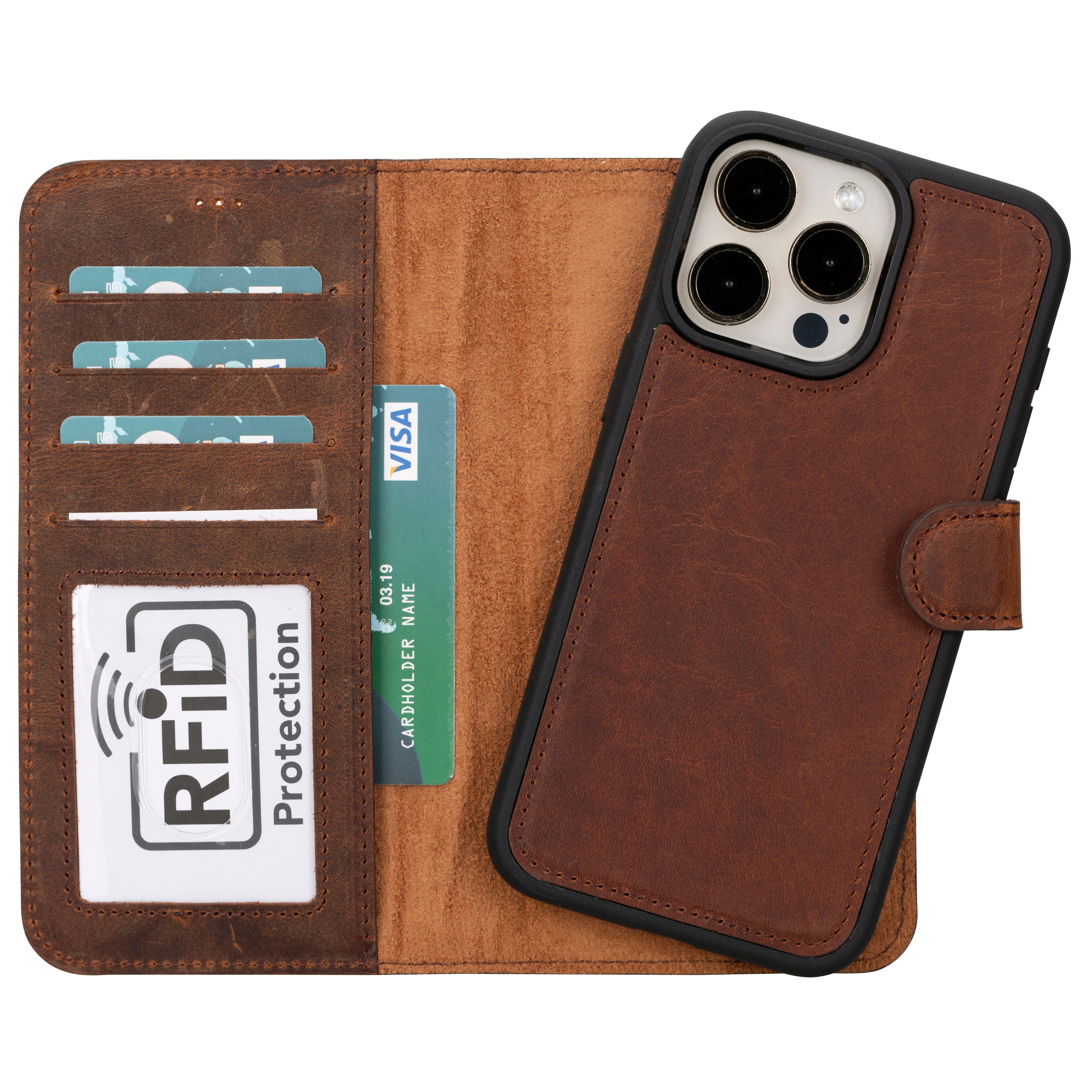 Magic iPhone 16 Pro Detachable Leather Wallet Case
