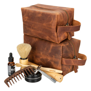 Trousse de toilette Eve en cuir, grande taille