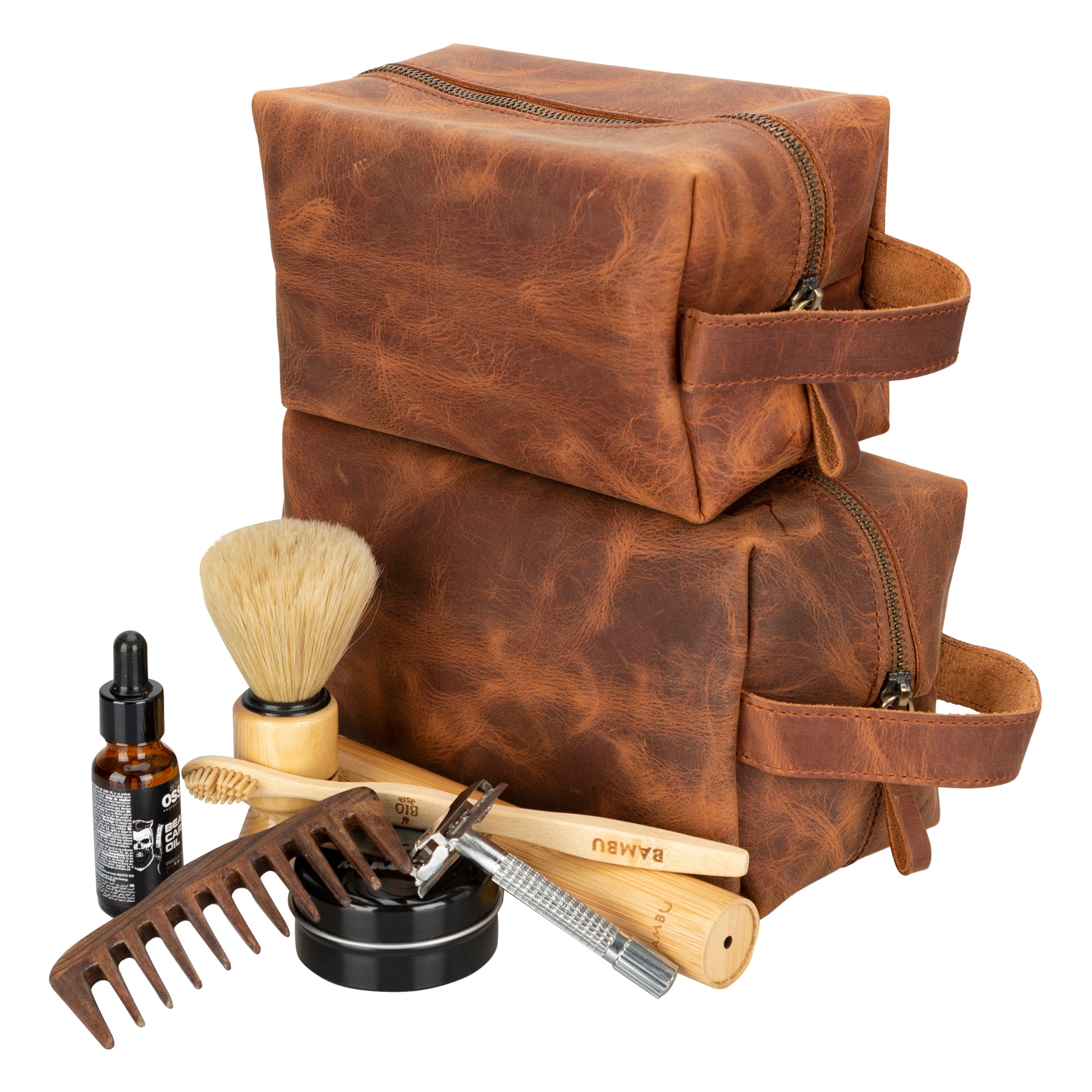 Trousse de toilette Eve en cuir, taille XL
