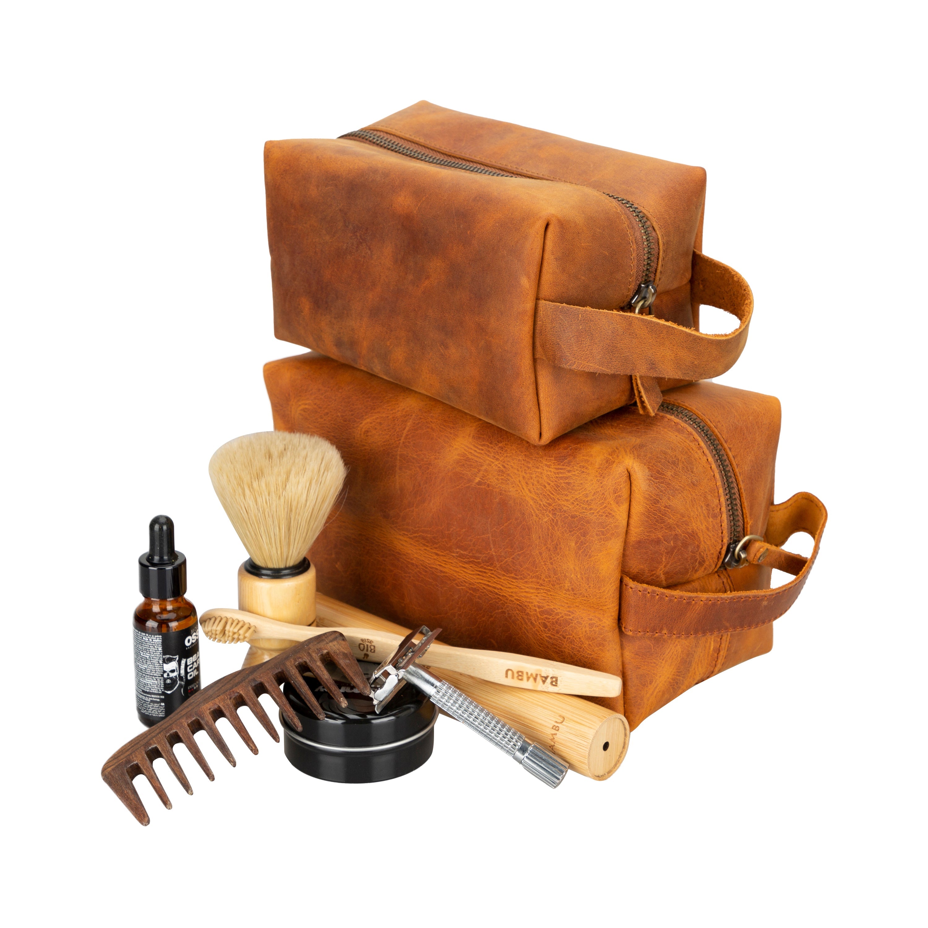 Trousse de toilette Eve en cuir, taille XL