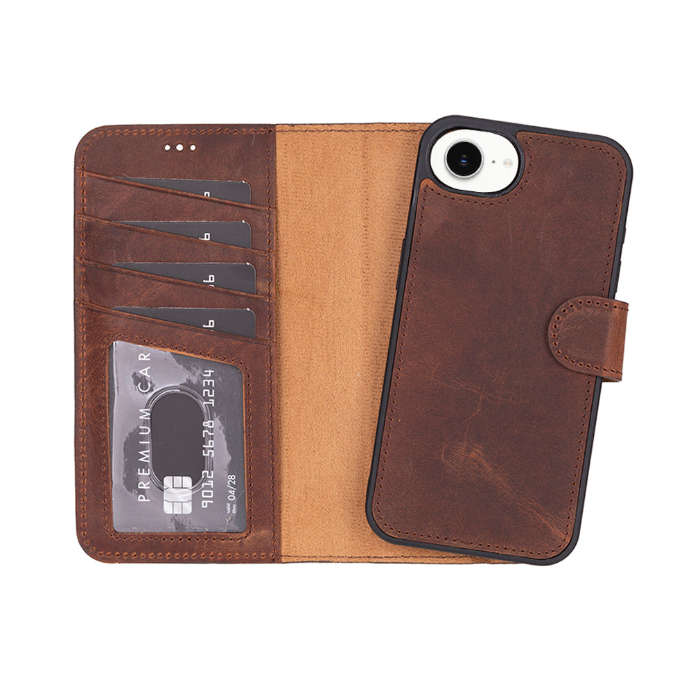 Magic iPhone 16E Detachable Leather Wallet Case