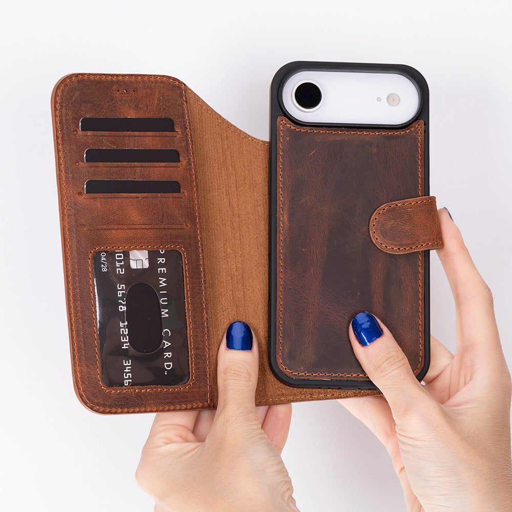 Magic iPhone 17 Air Leather Detachable Wallet Case