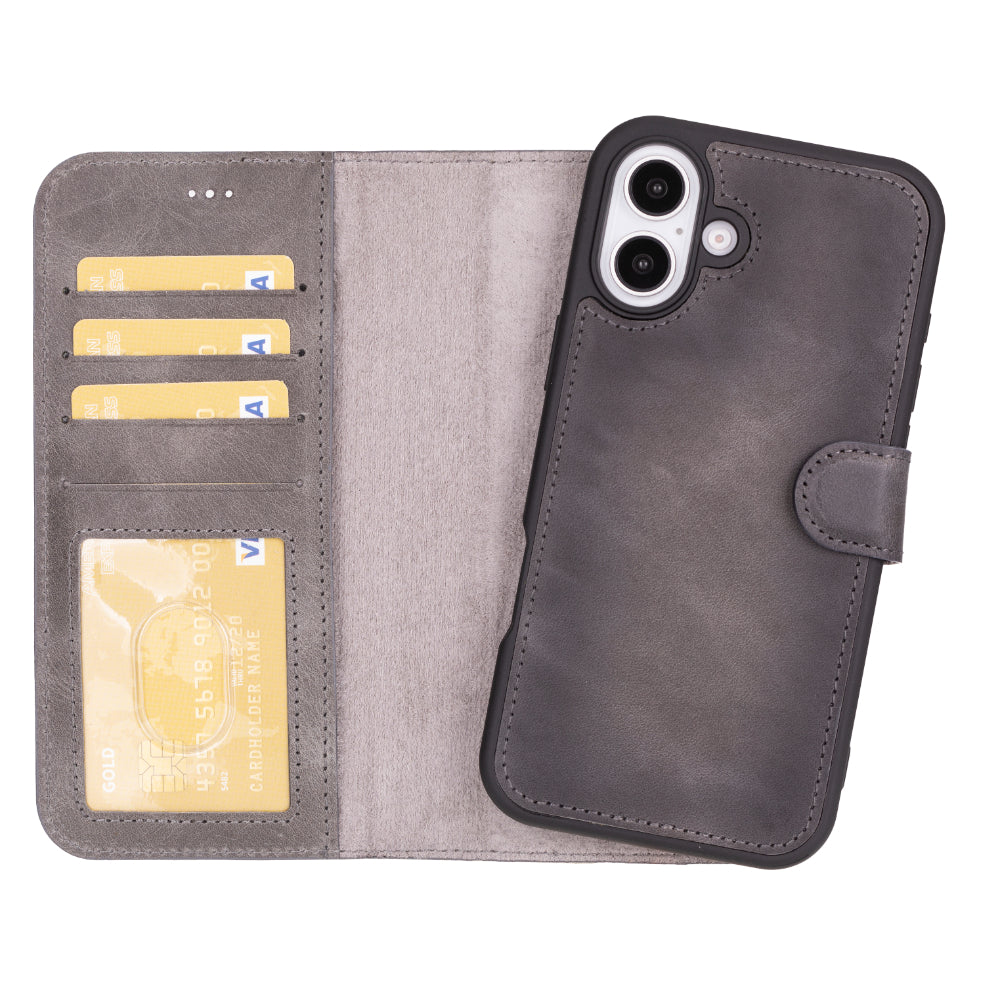 Magic iPhone 16 Plus Detachable Leather Wallet Case