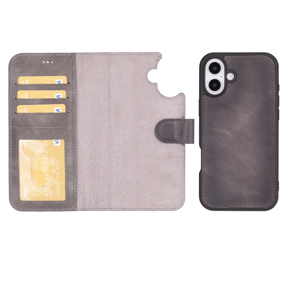 Magic iPhone 16 Plus Detachable Leather Wallet Case