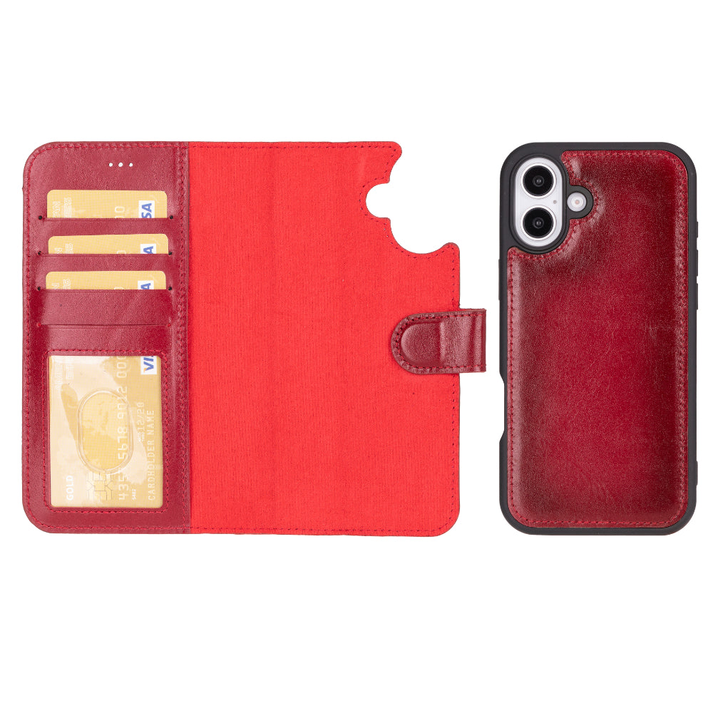 Magic iPhone 16 Plus Detachable Leather Wallet Case