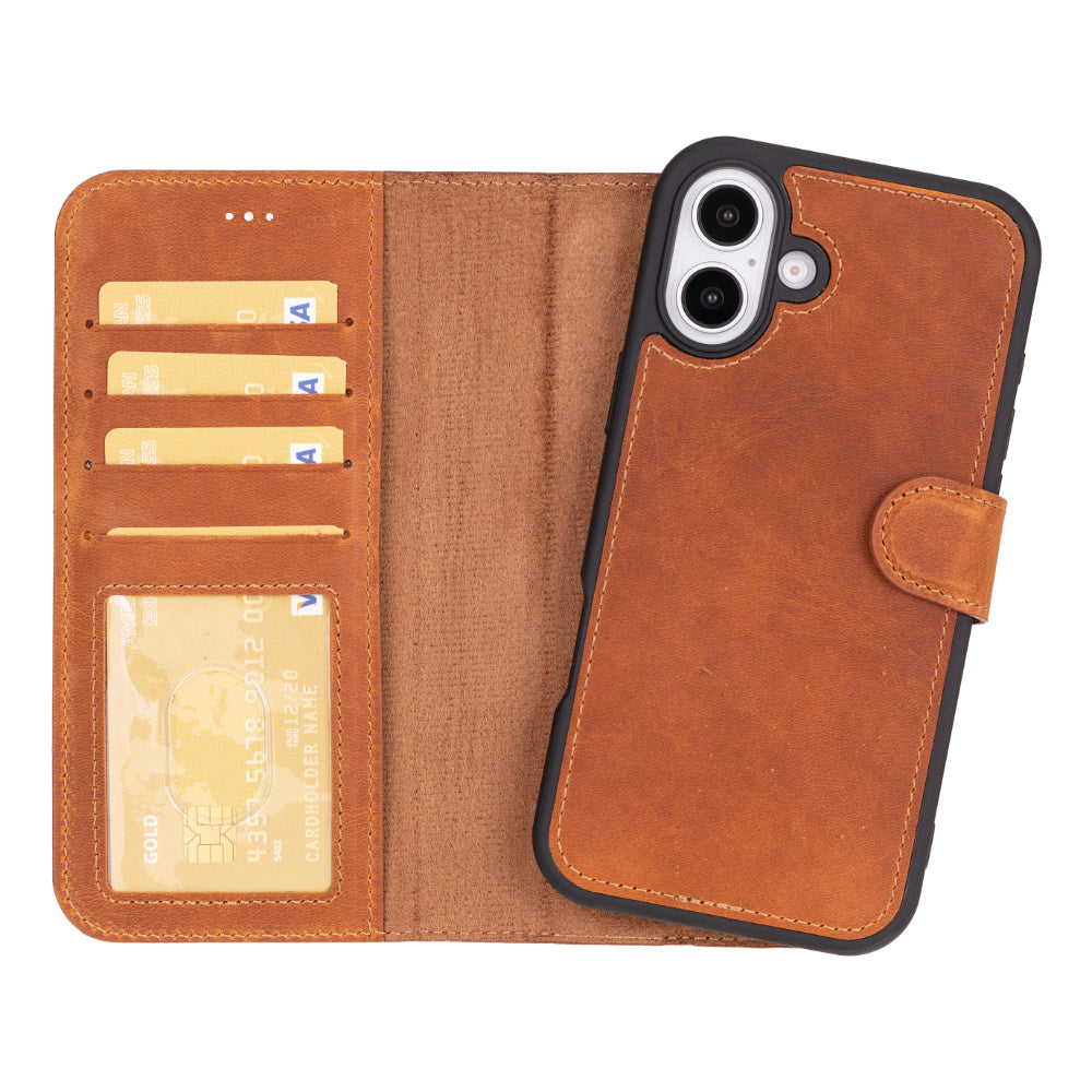 Magic iPhone 16 Plus Detachable Leather Wallet Case