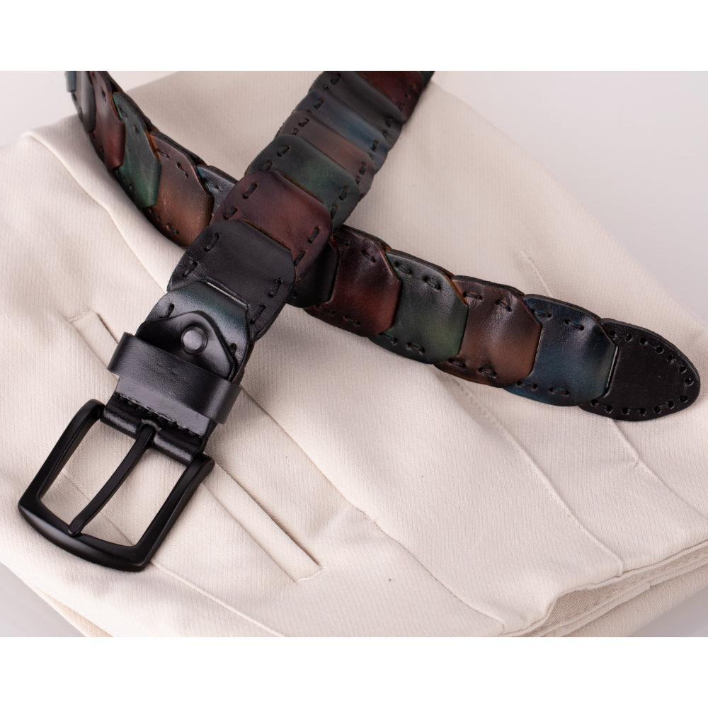Ceinture en cuir tressé Vista pour homme