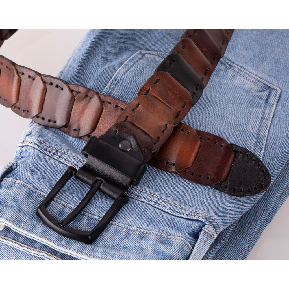 Ceinture en cuir tressé Vista pour homme