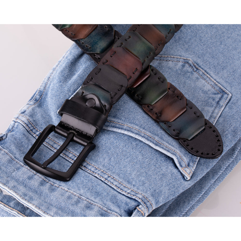 Ceinture en cuir tressé Vista pour homme