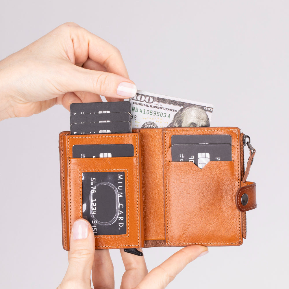 Porte-cartes pop-up en cuir Rodos