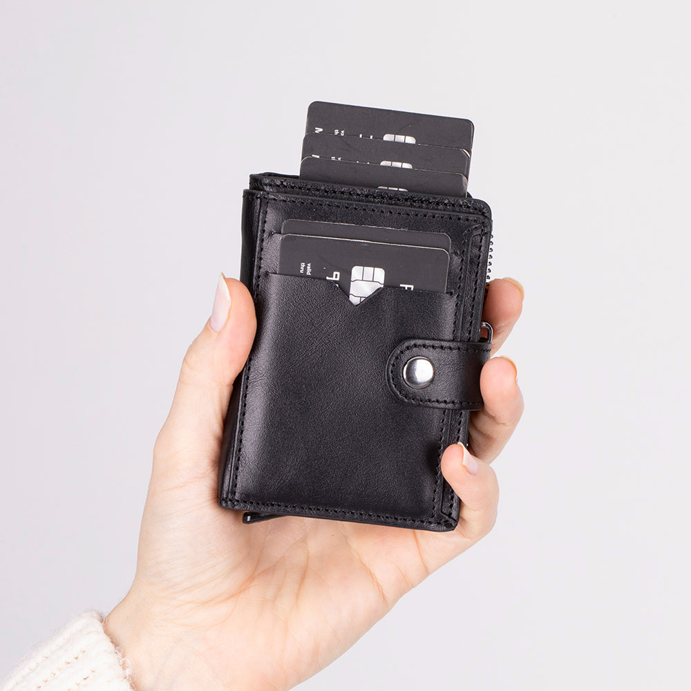 Porte-cartes pop-up en cuir Rodos