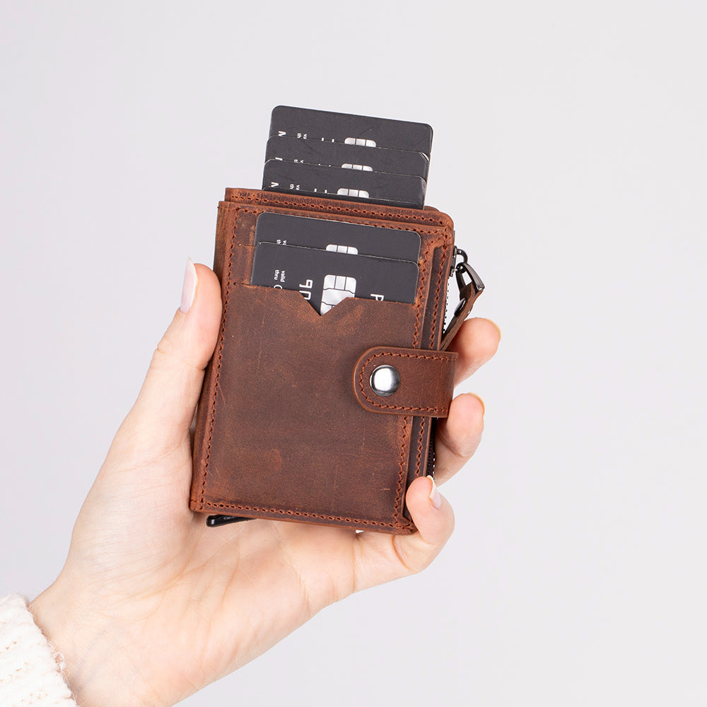 Porte-cartes pop-up en cuir Rodos