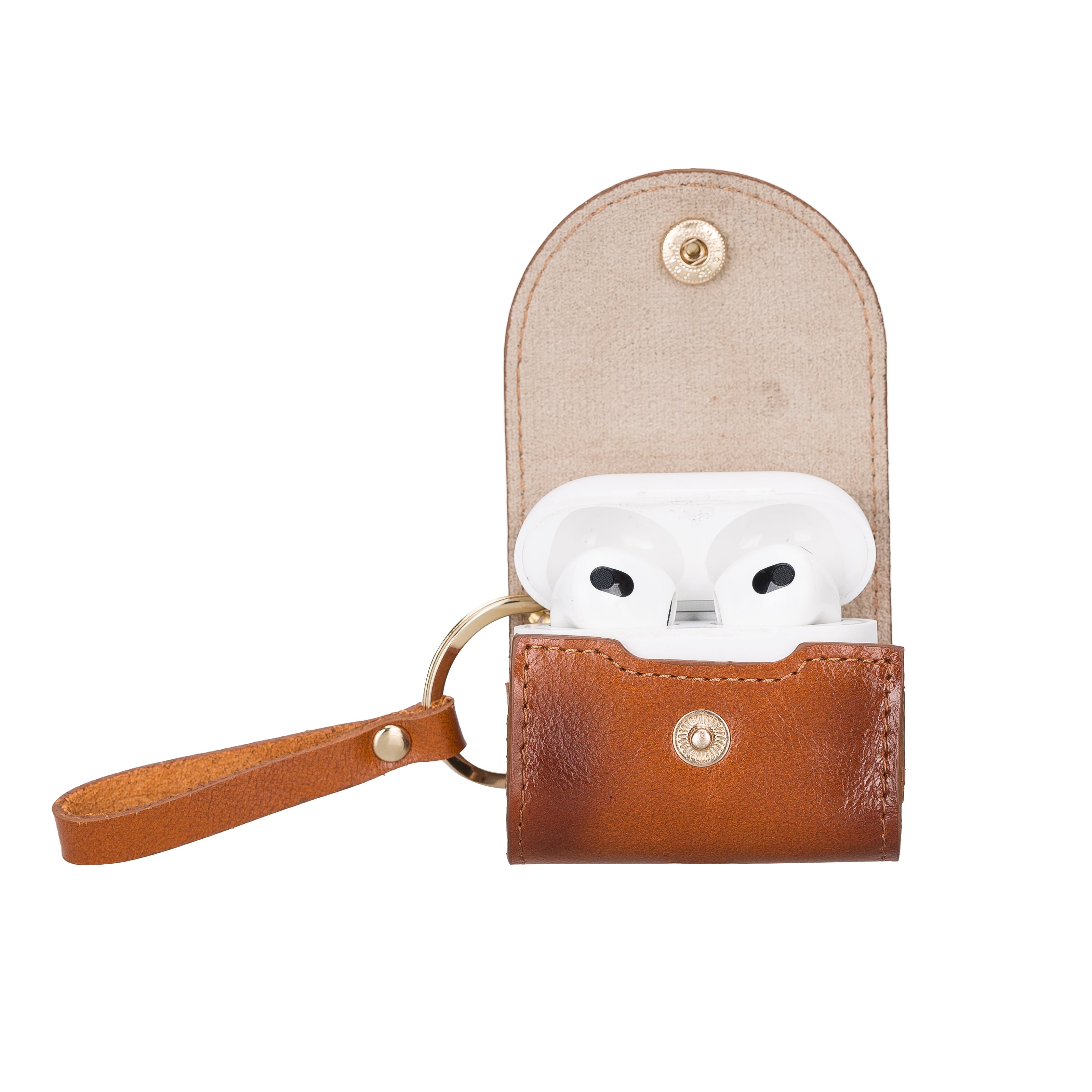 Mai Snap AirPods 3 and AirPods 4 Leather Case with Hook