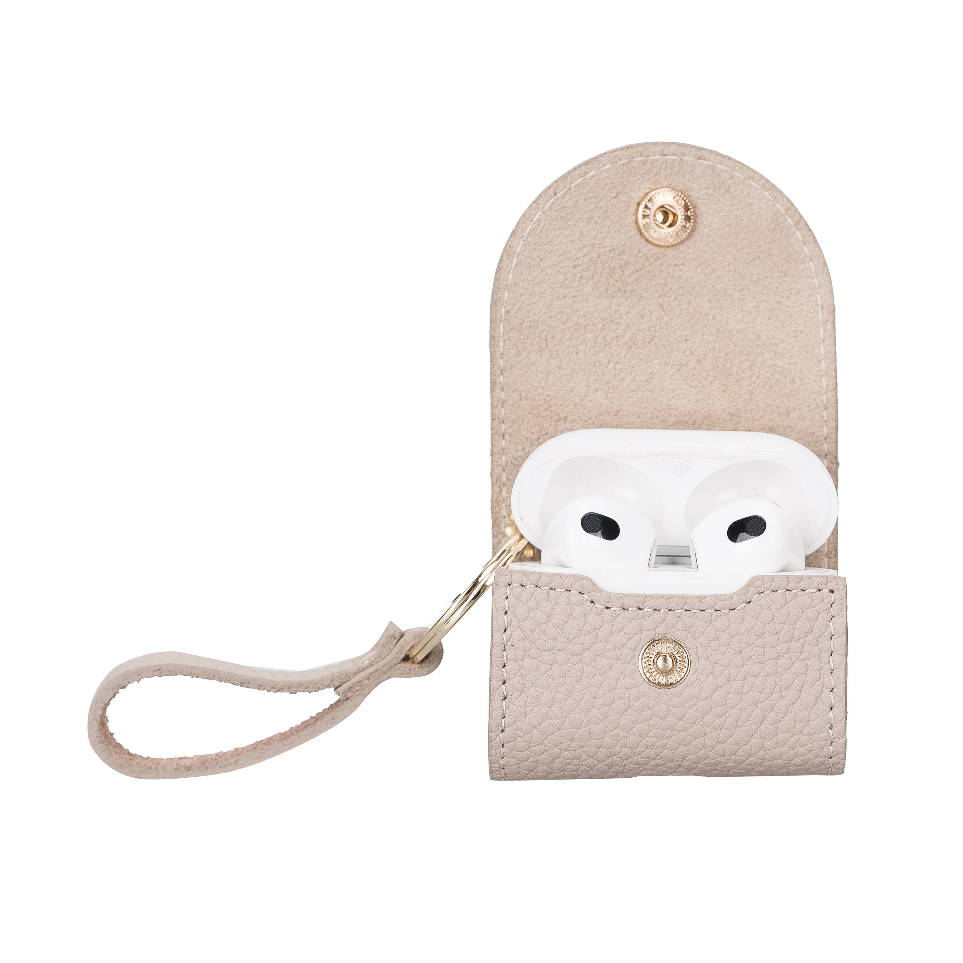 Mai Snap AirPods 3 and AirPods 4 Leather Case with Hook