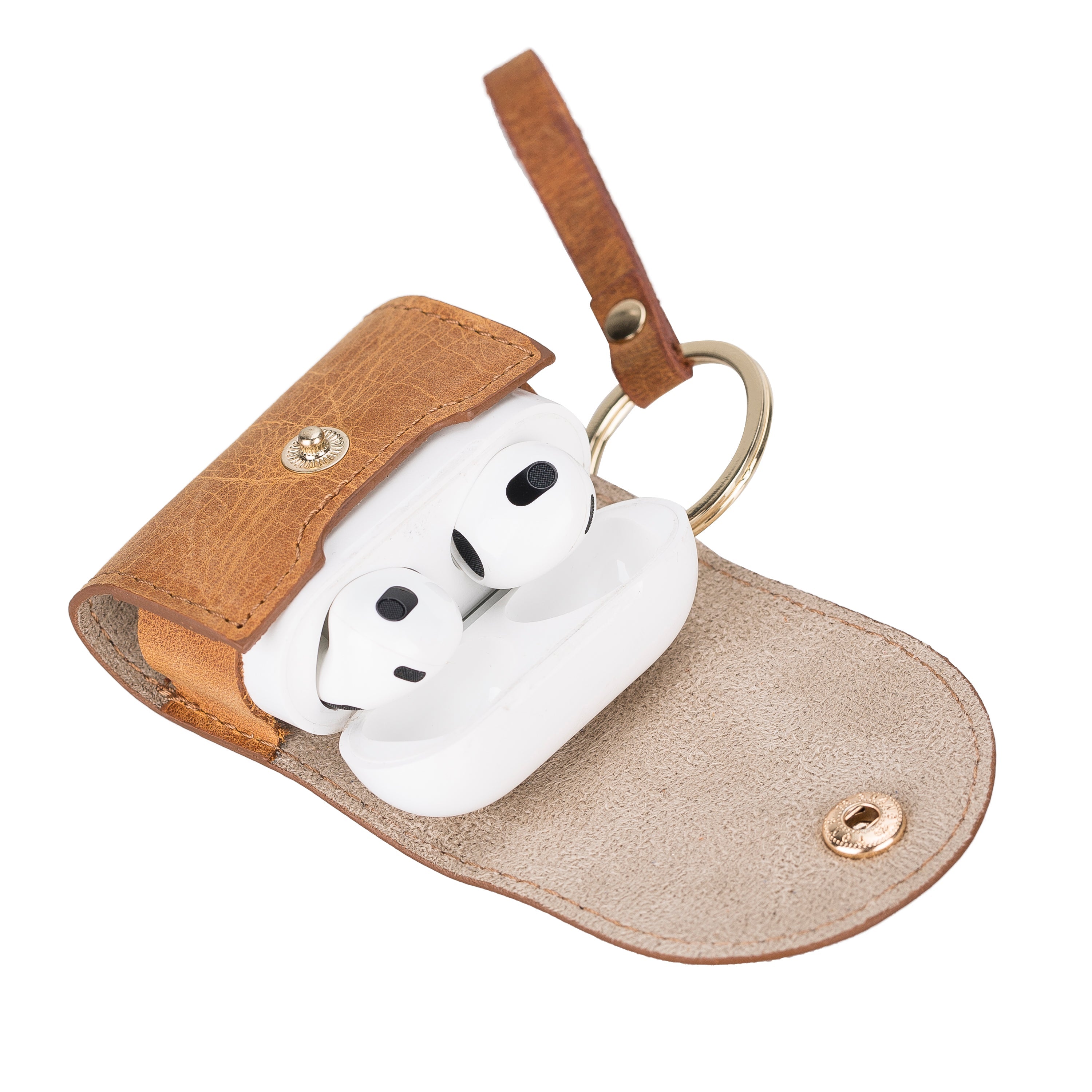 Mai Snap AirPods 3 and AirPods 4 Leather Case with Hook