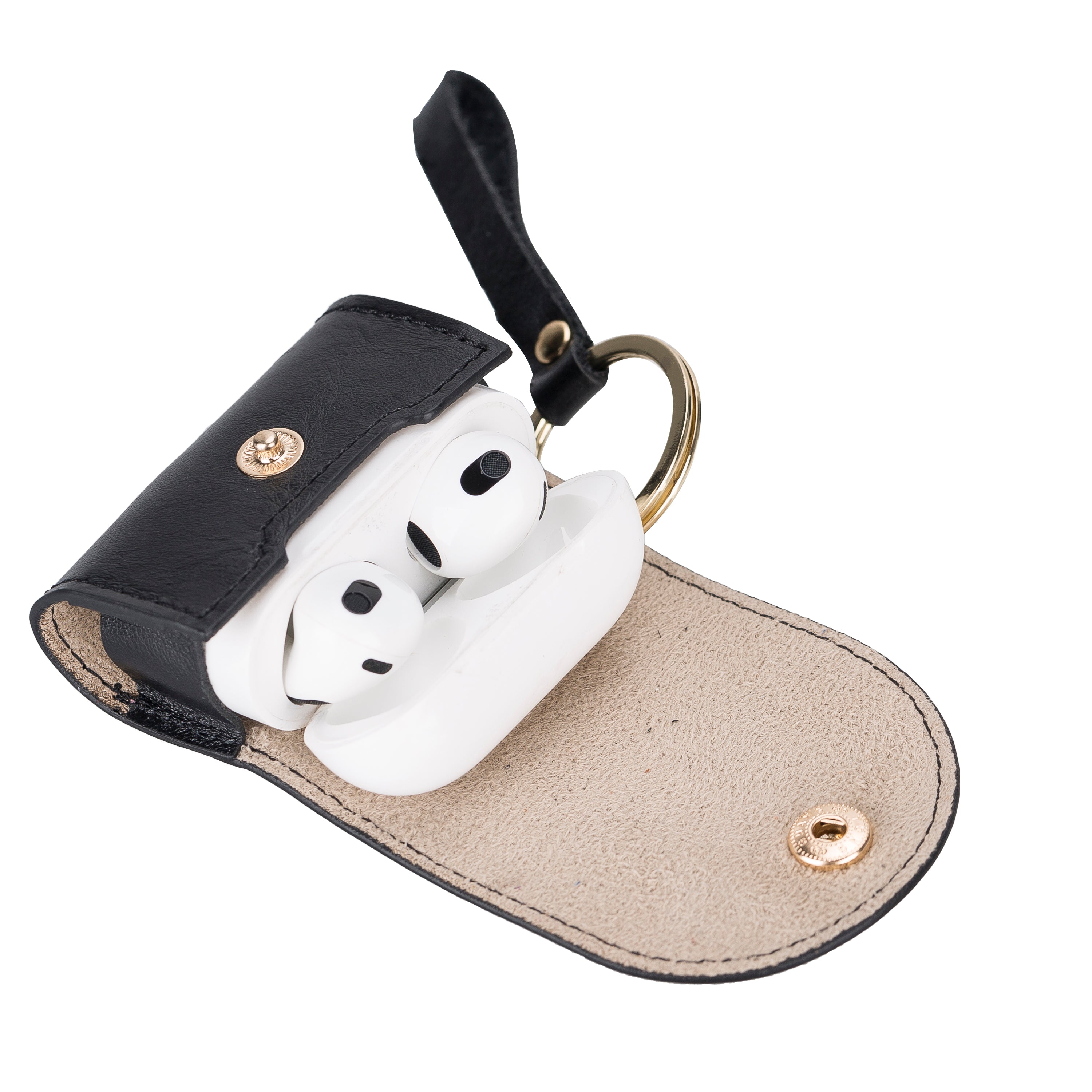 Mai Snap AirPods 3 and AirPods 4 Leather Case with Hook