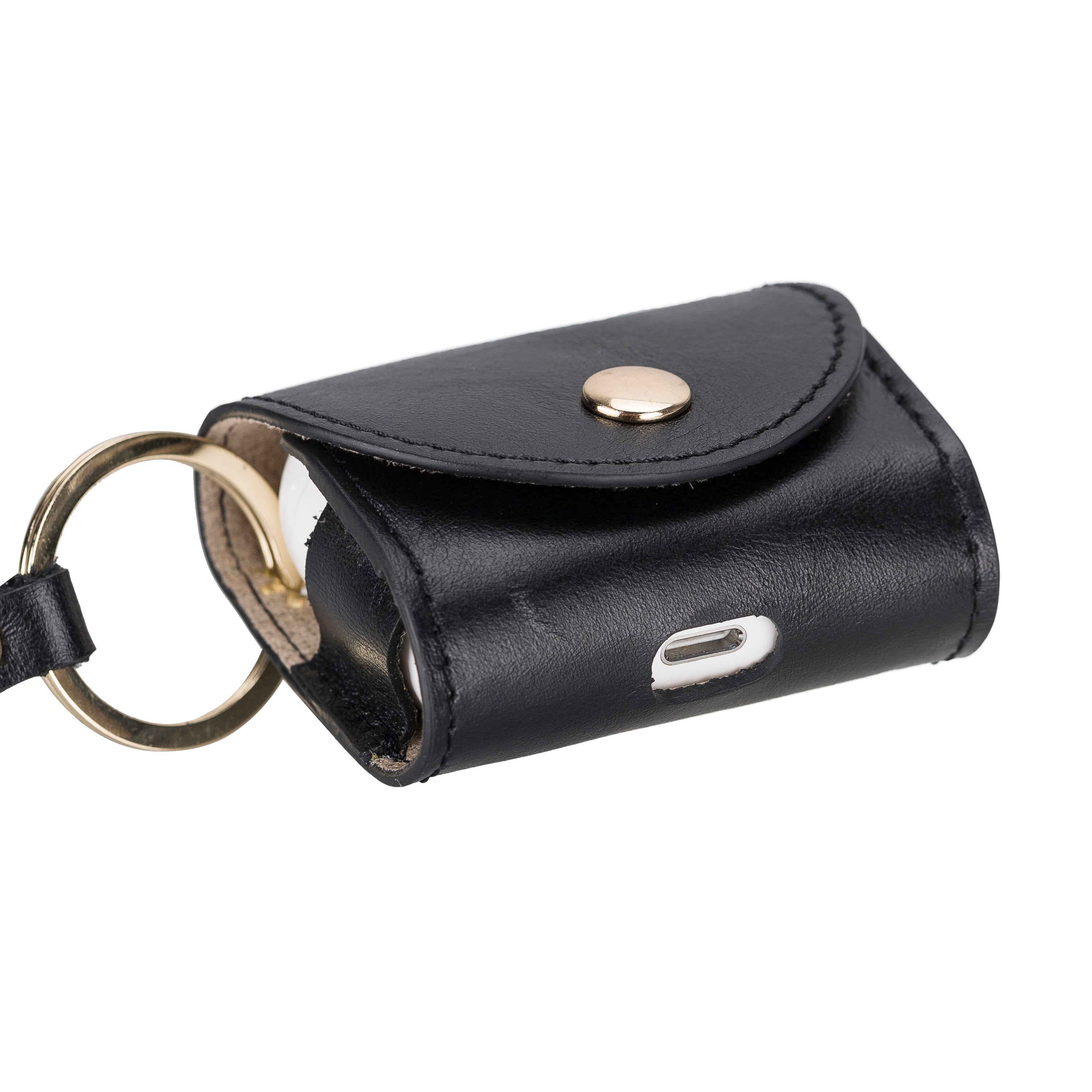 Mai Snap AirPods 3 and AirPods 4 Leather Case with Hook