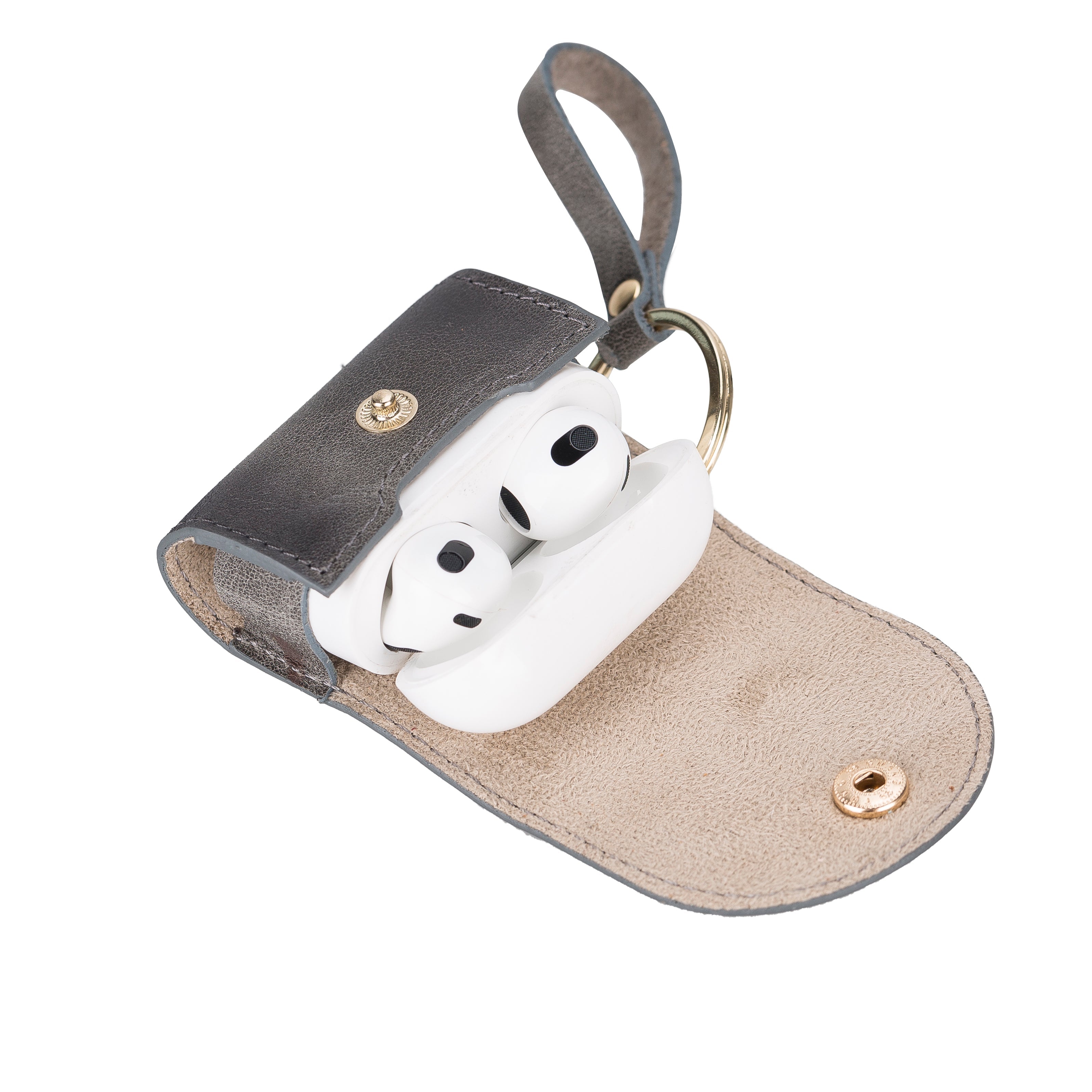 Mai Snap AirPods 3 and AirPods 4 Leather Case with Hook