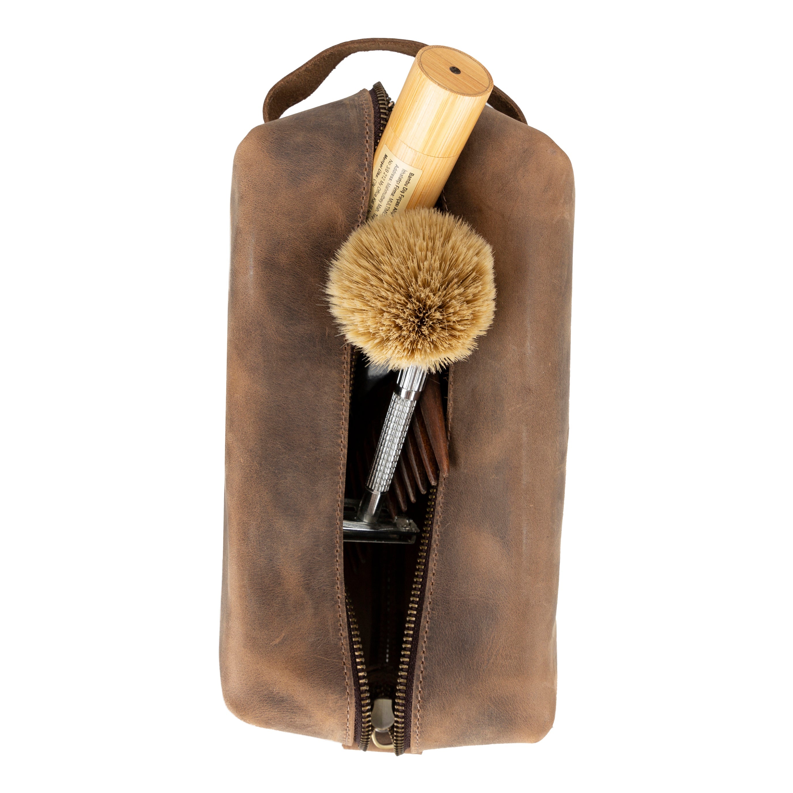 Trousse de toilette Eve en cuir, taille XL