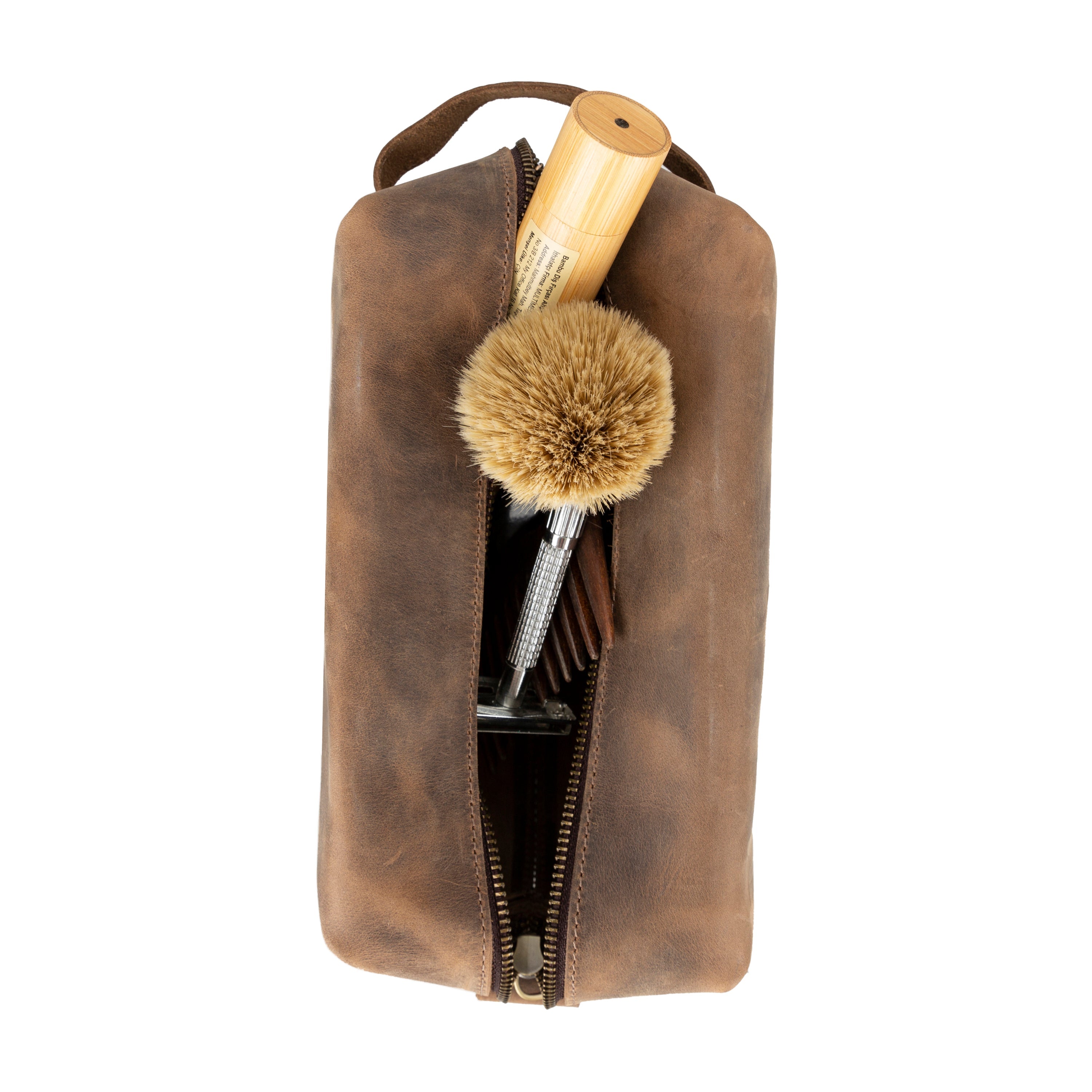 Trousse de toilette Eve en cuir, taille XL
