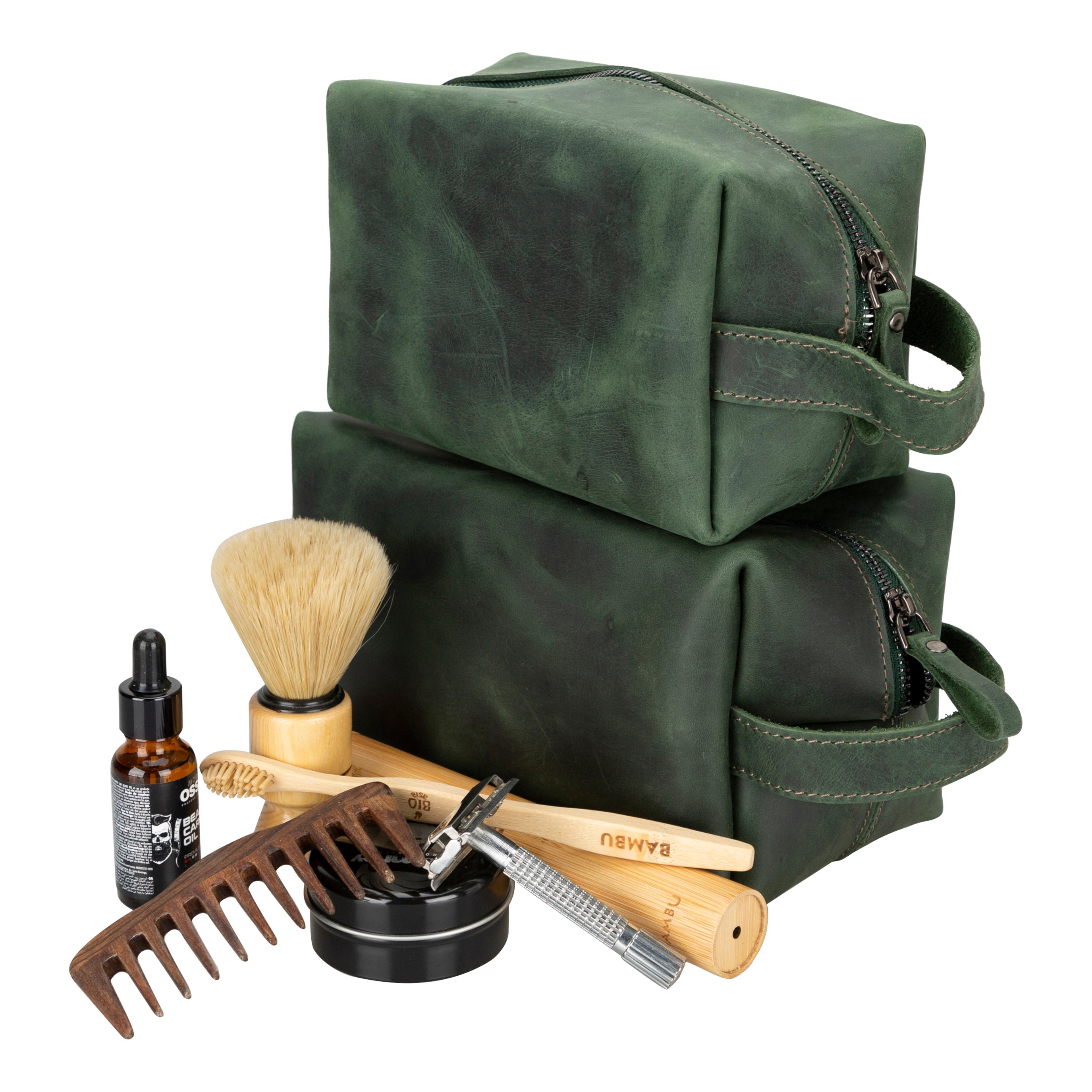 Trousse de toilette Eve en cuir, taille XL