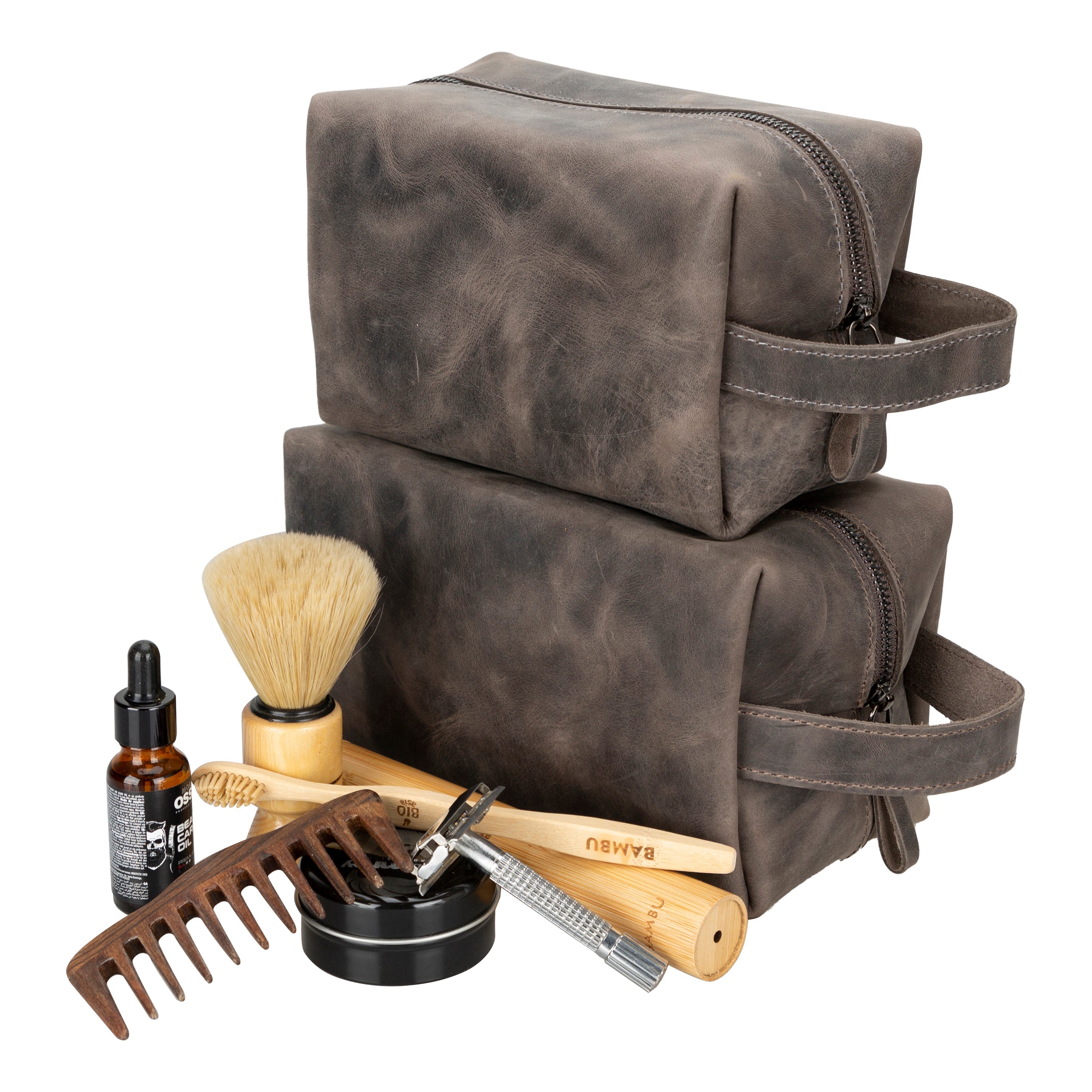 Trousse de toilette Eve en cuir, taille XL
