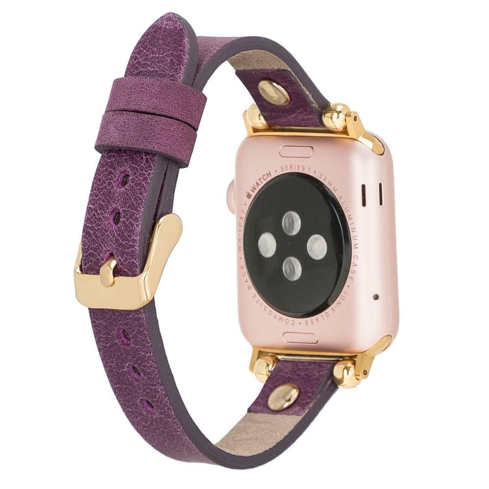 Leather Apple Watch Bands - Ferro Gold Trok Style G7