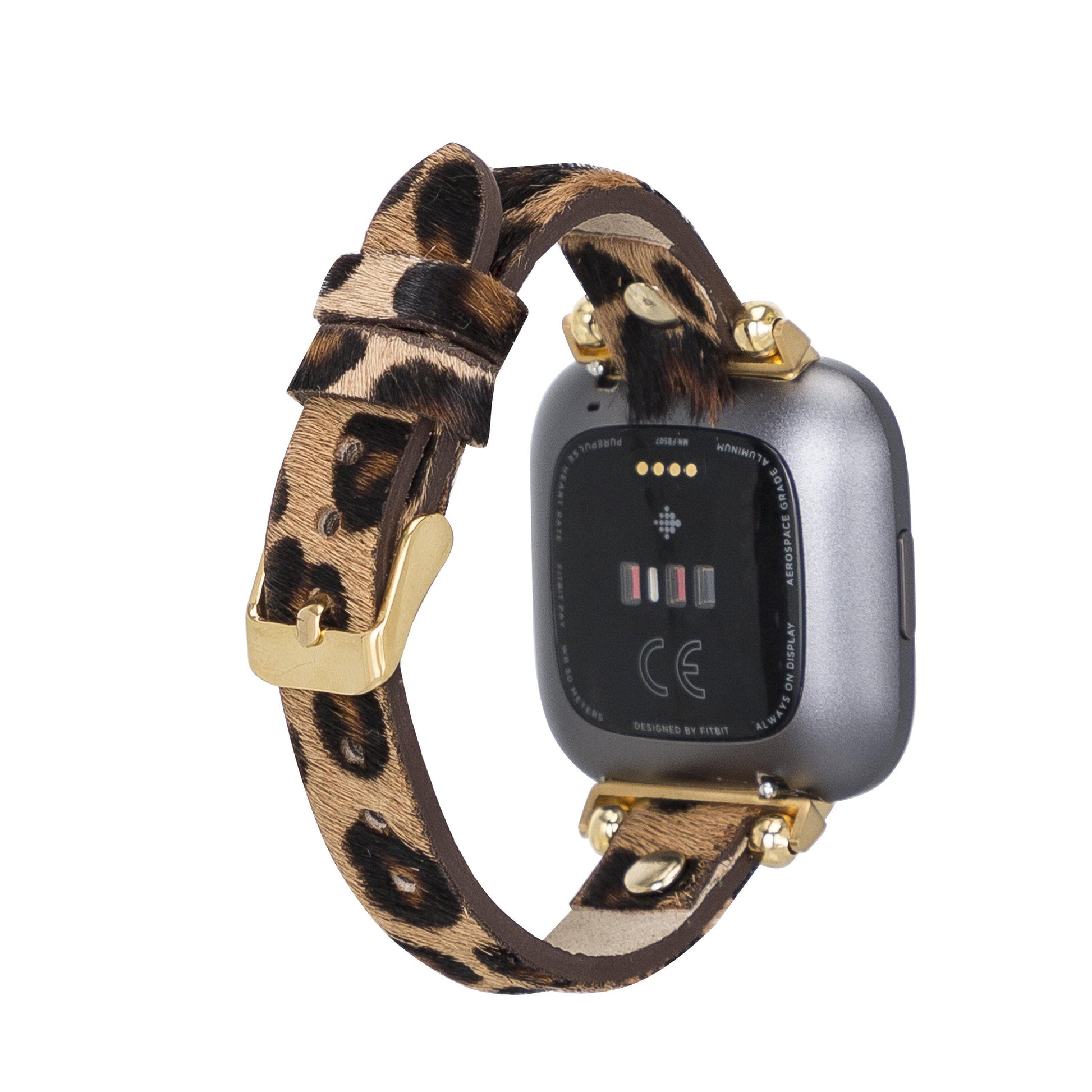 Leather Apple Watch Bands - Ferro Gold Trok Style lEO1 Leopar Tüylü Hairy