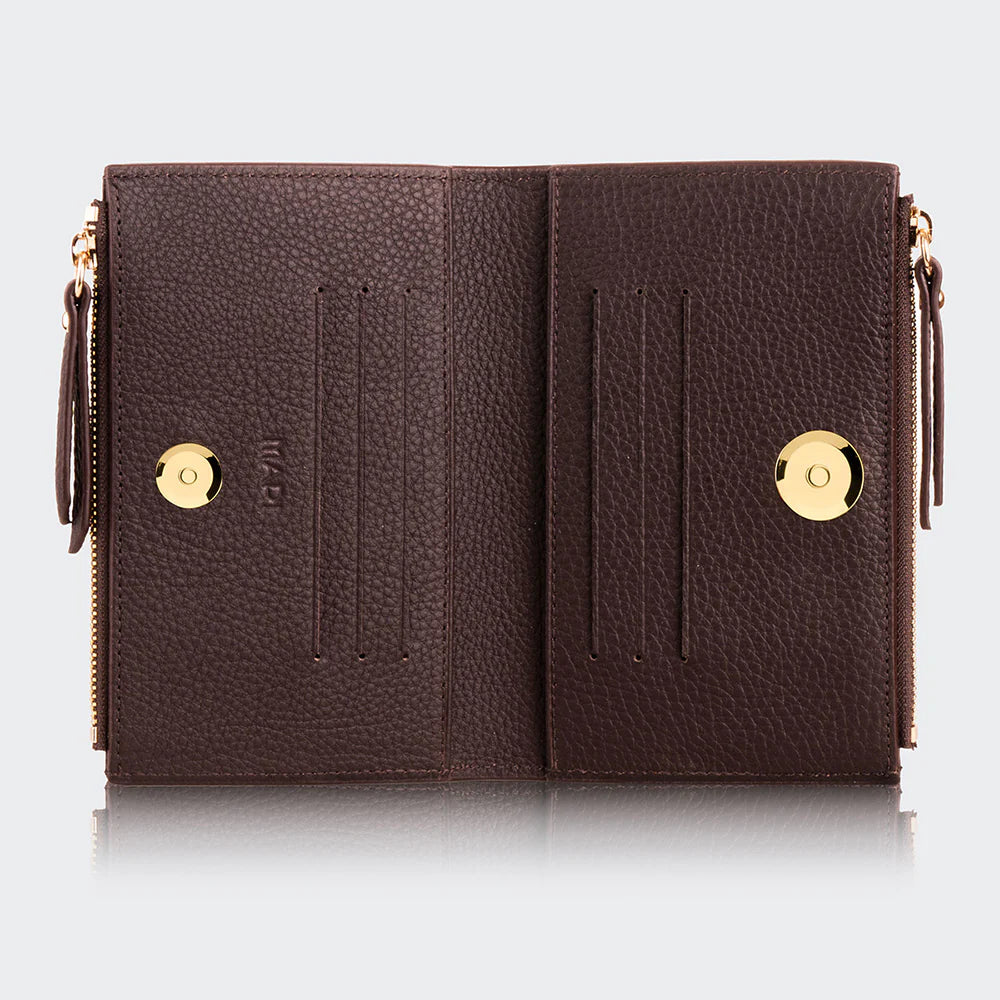 5107 Women Two Pocket Leather Wallet With Magnetic Closure