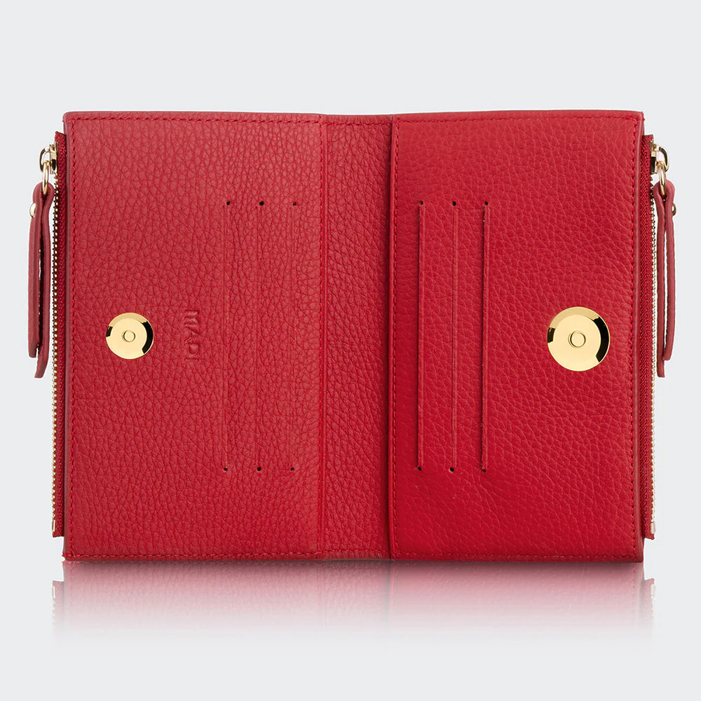 5107 Women Two Pocket Leather Wallet With Magnetic Closure