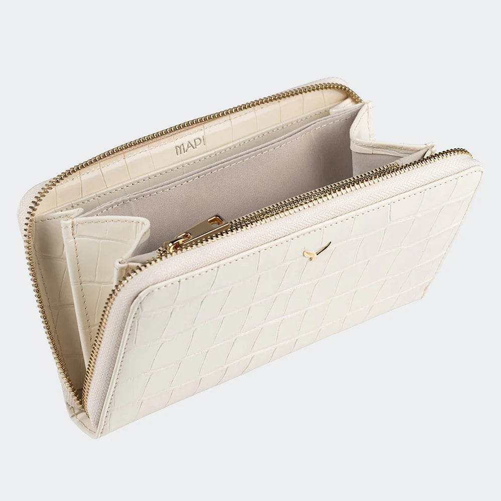 5110 Women Large Leather Wallet With Triple Compartments