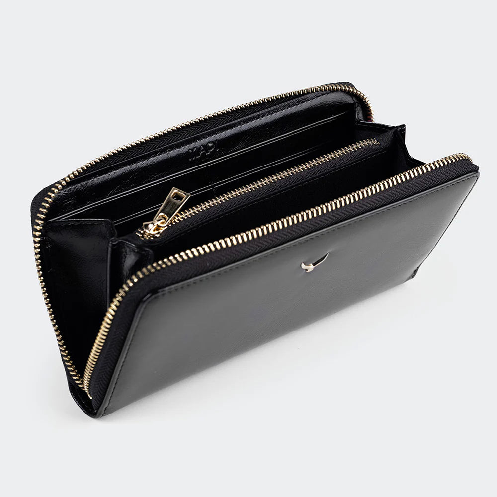 5111 Women Large Leather Wallet With Dual Compartments