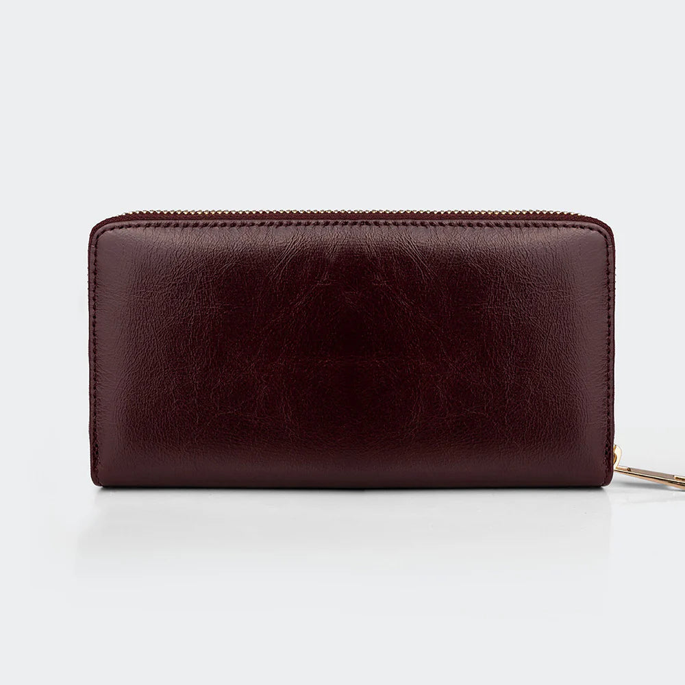 5111 Women Large Leather Wallet With Dual Compartments