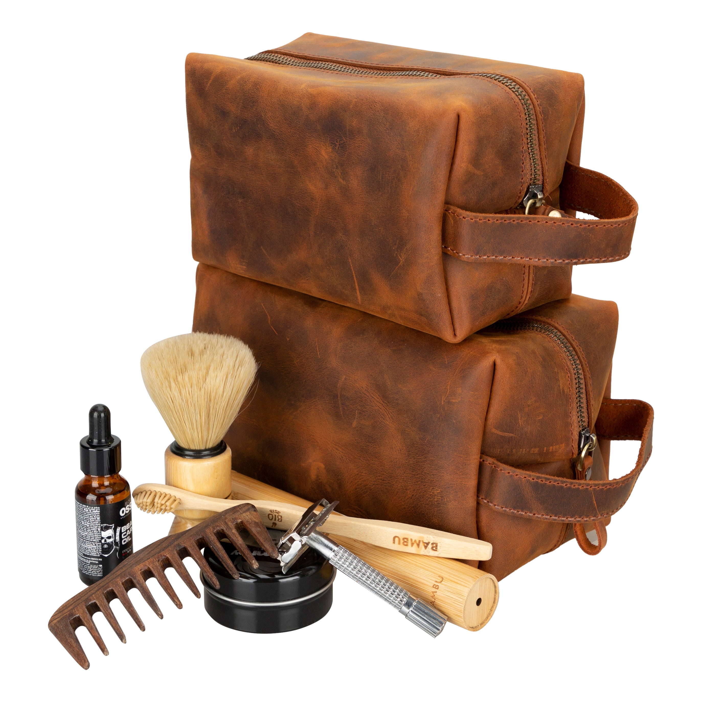 Trousse de toilette Eve en cuir, taille XL